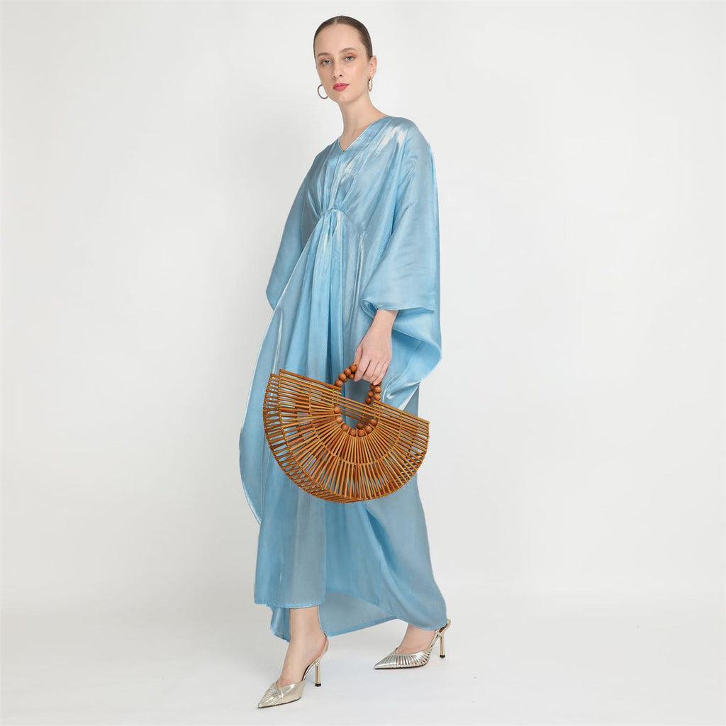 عباية نسائية قفطان بفتحة رقبة على شكل حرف V 