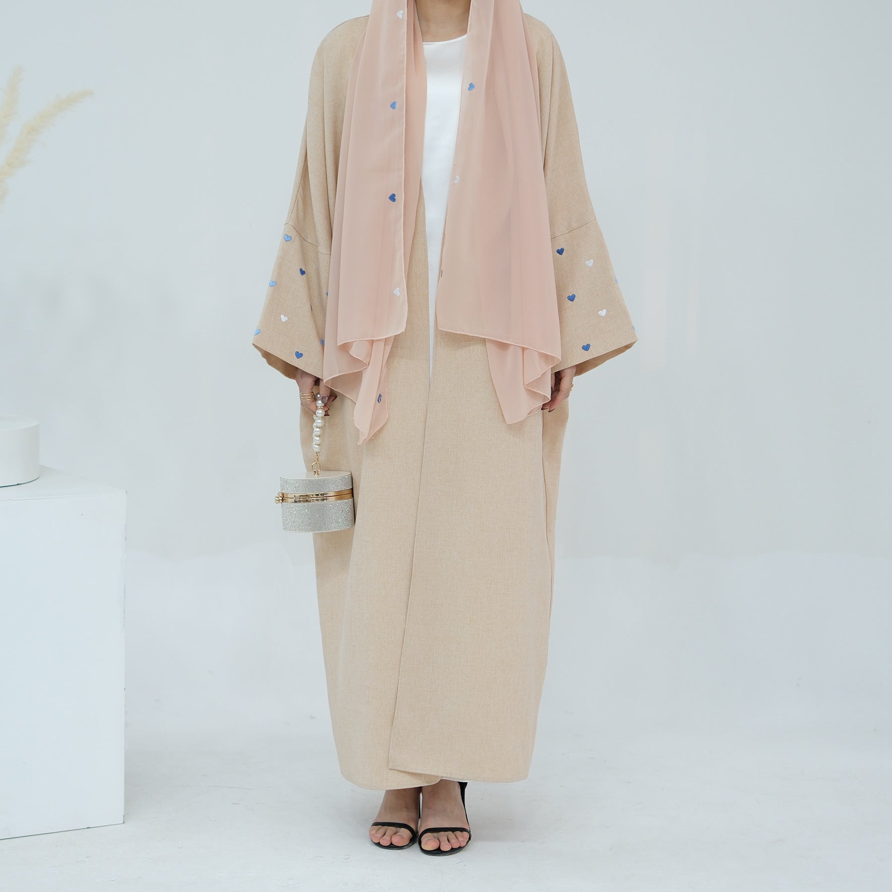 Love Embroidery Abaya with Hijab