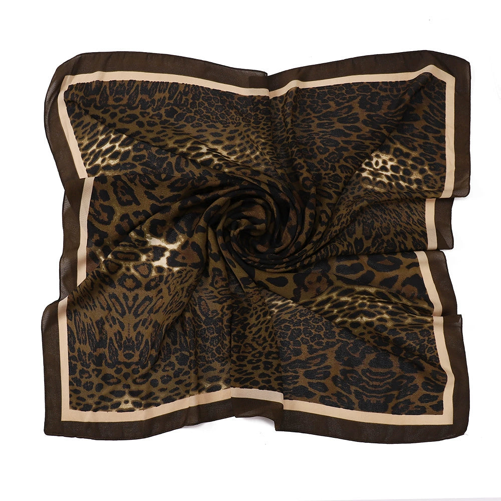 Leopard Print Square Scarf Hijab