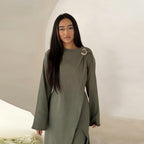 Solid Color Fashion Two-Piece Abaya