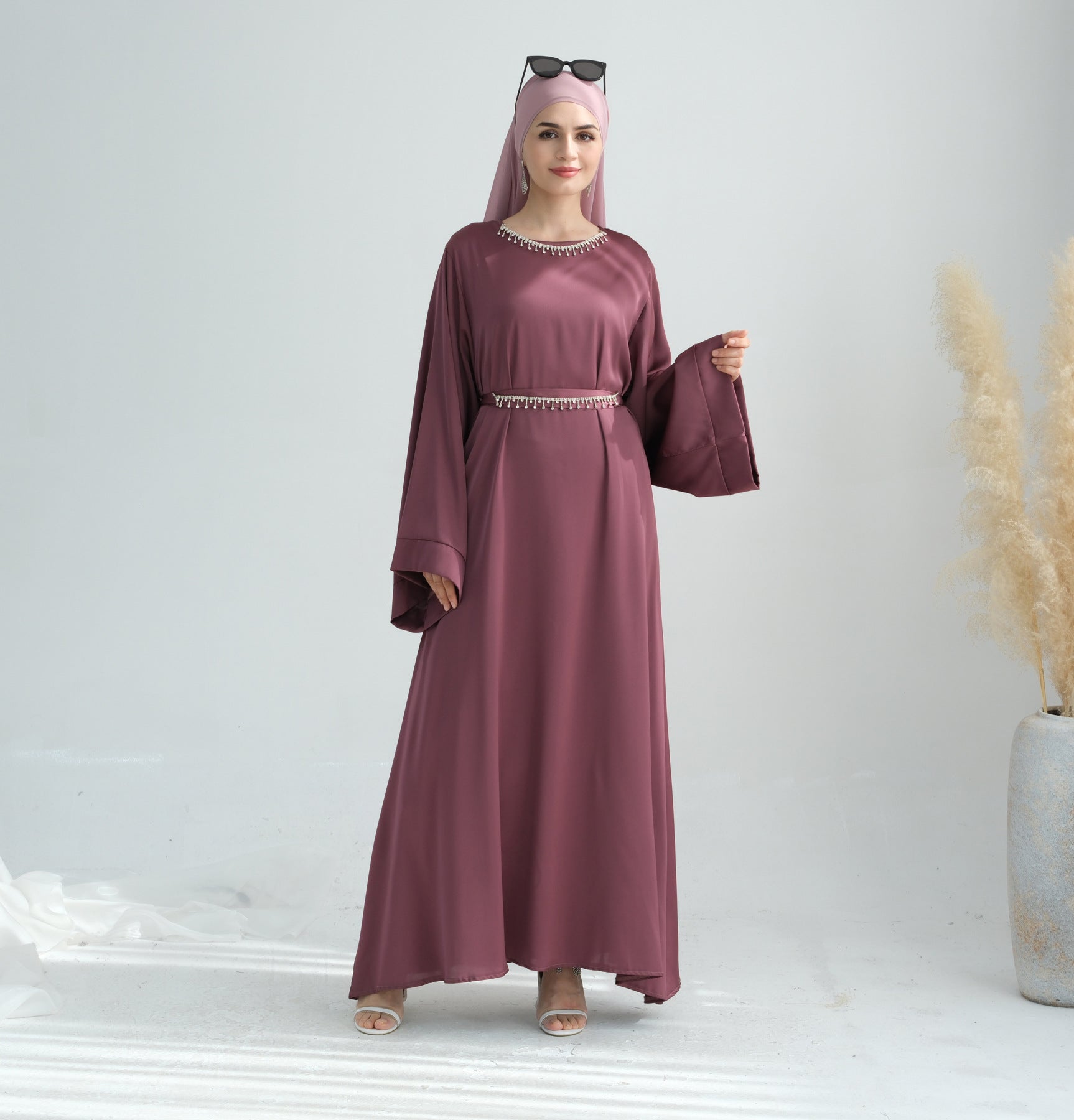 Women Casual Elegant Dress with Hijab