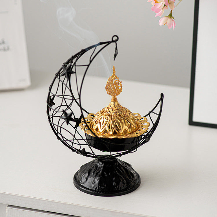 Middle Eastern Crescent Metal Incense Burner