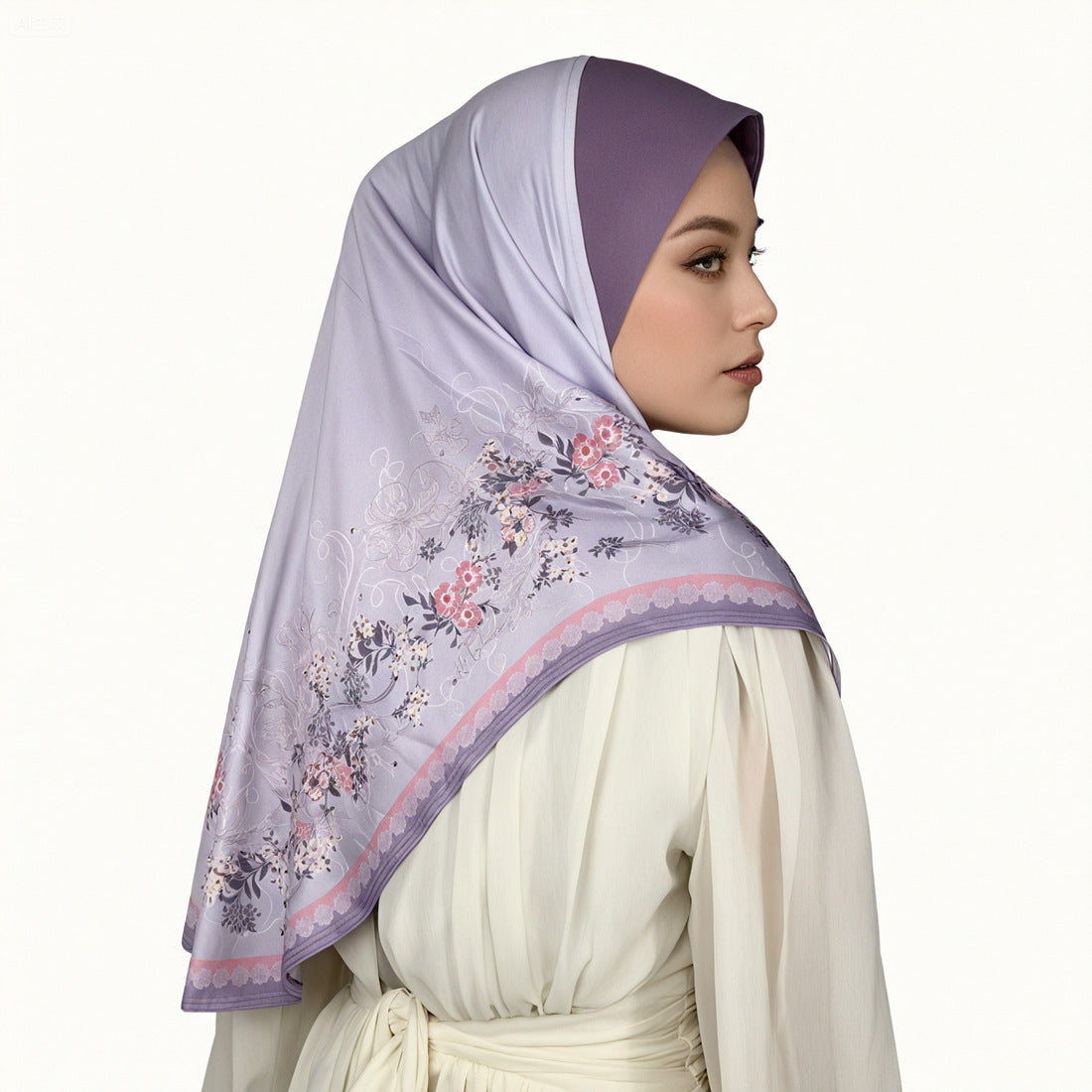 Embellished Printed Hijab Scarf