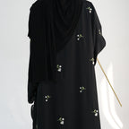 Flower Embroidery Elegant Lace Abaya