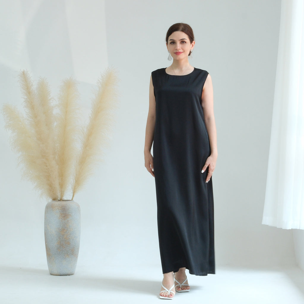 Solid Color Abaya Dress