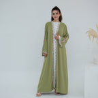 Flower Embroidered Cardigan Abaya