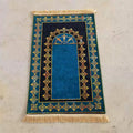 Ramadan Floral Prayer Rug - Blue