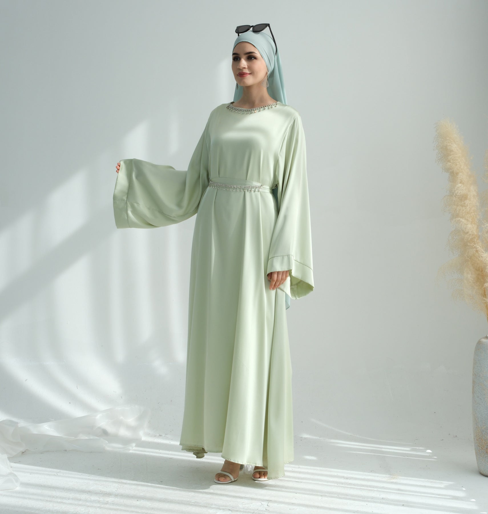 Women Casual Elegant Dress with Hijab