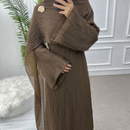 Solid Color Double-Layer Dress Abaya