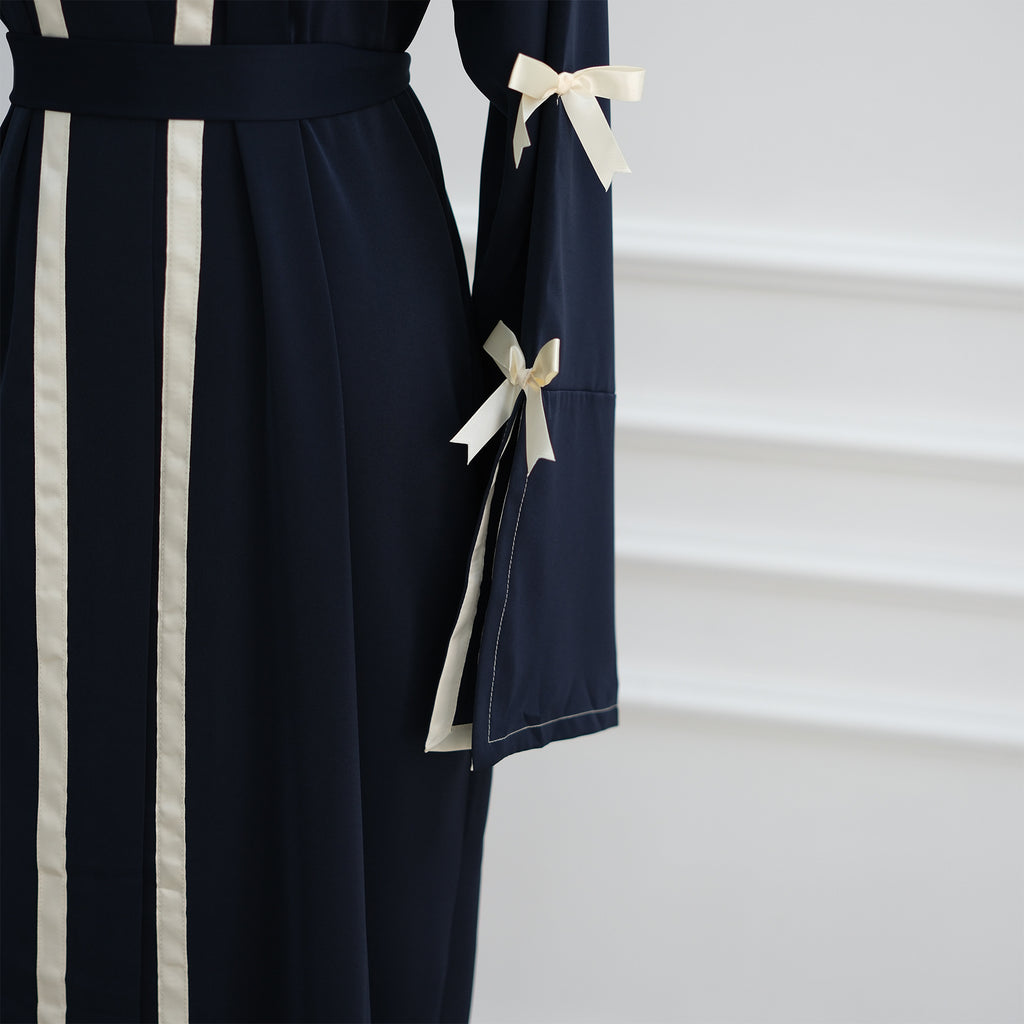 Modest Open Kimono Style with Bowknots