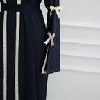 Modest Open Kimono Style with Bowknots