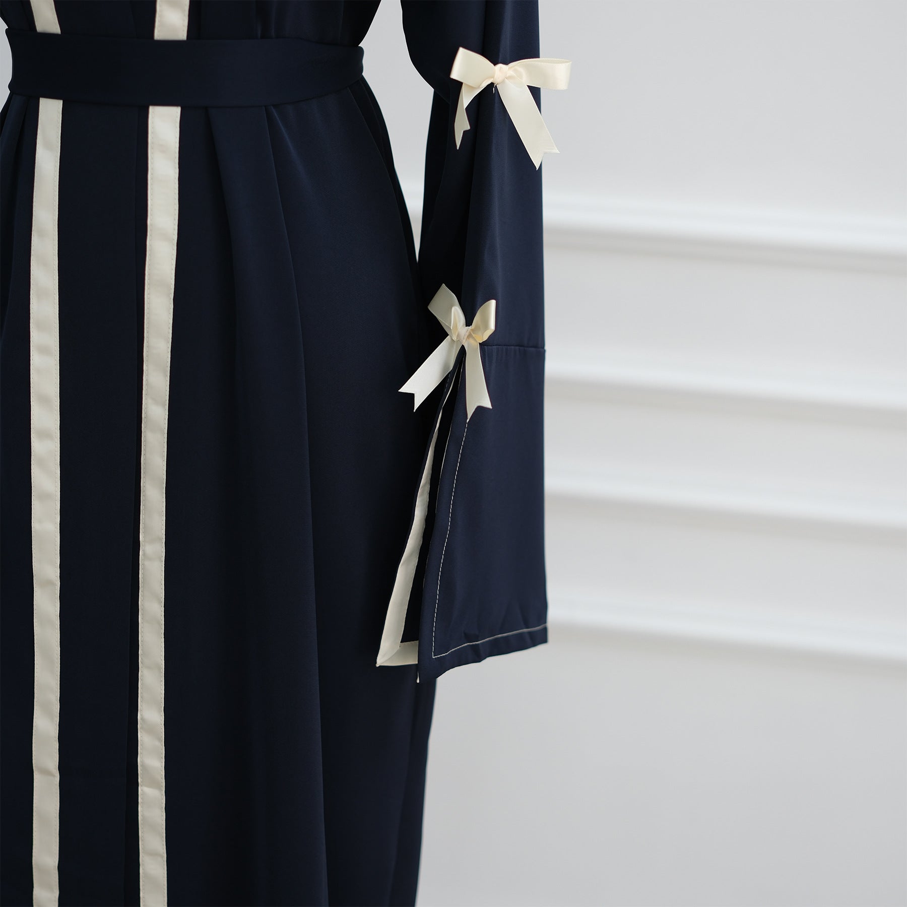 Modest Open Kimono Style with Bowknots