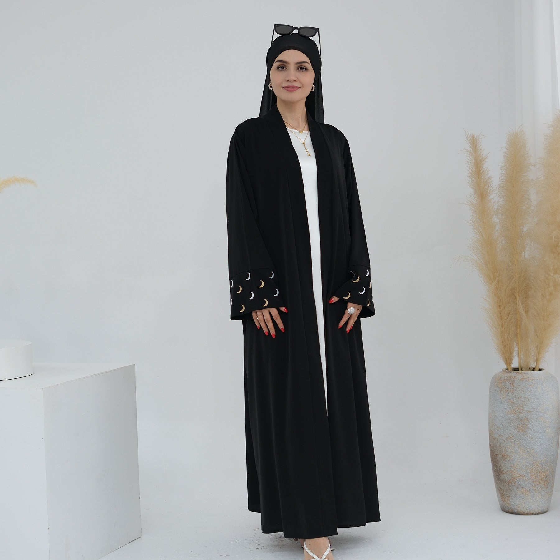 Embroidered Open Abaya