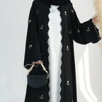 Flower Embroidery Elegant Lace Abaya