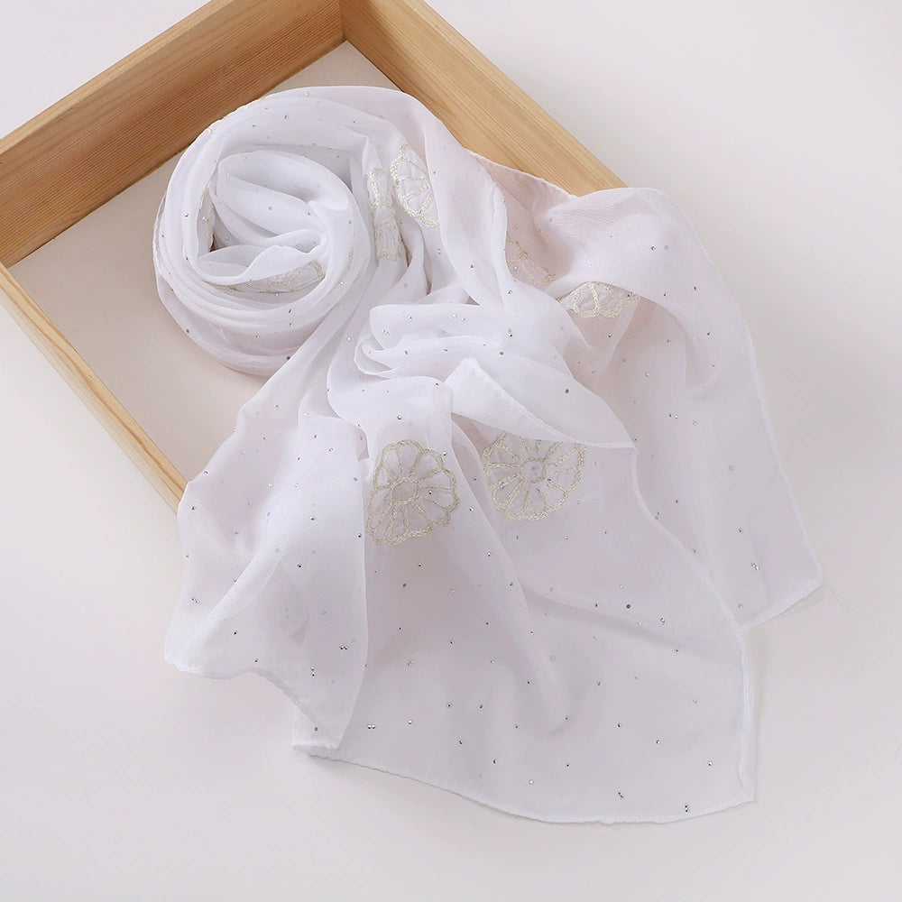 Embroidered and Rhinestone Hijab
