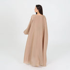 Shining Solid Color Dress Abaya