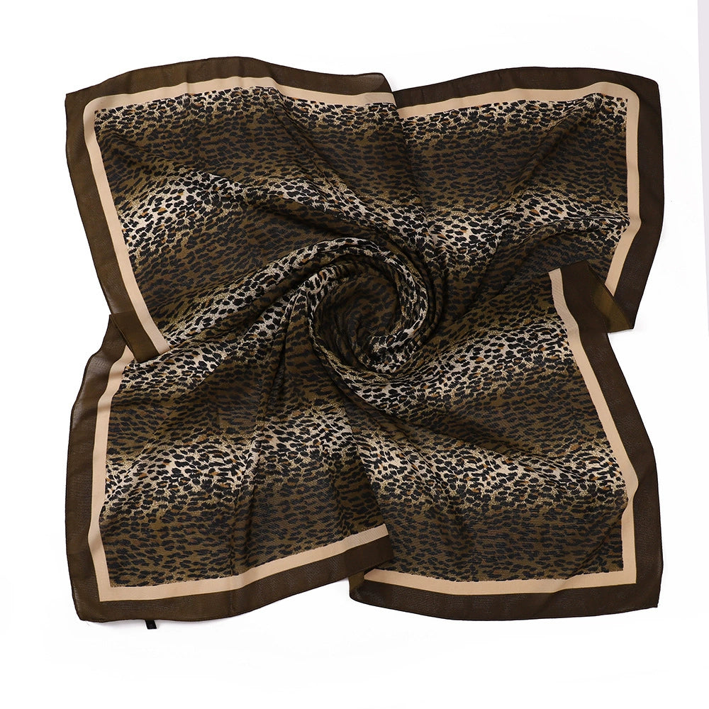 Leopard Print Square Scarf Hijab