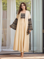 Printed Cardigan Halter Top 2PCS Abaya