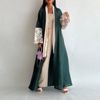 Deep Green Embroidered Abaya