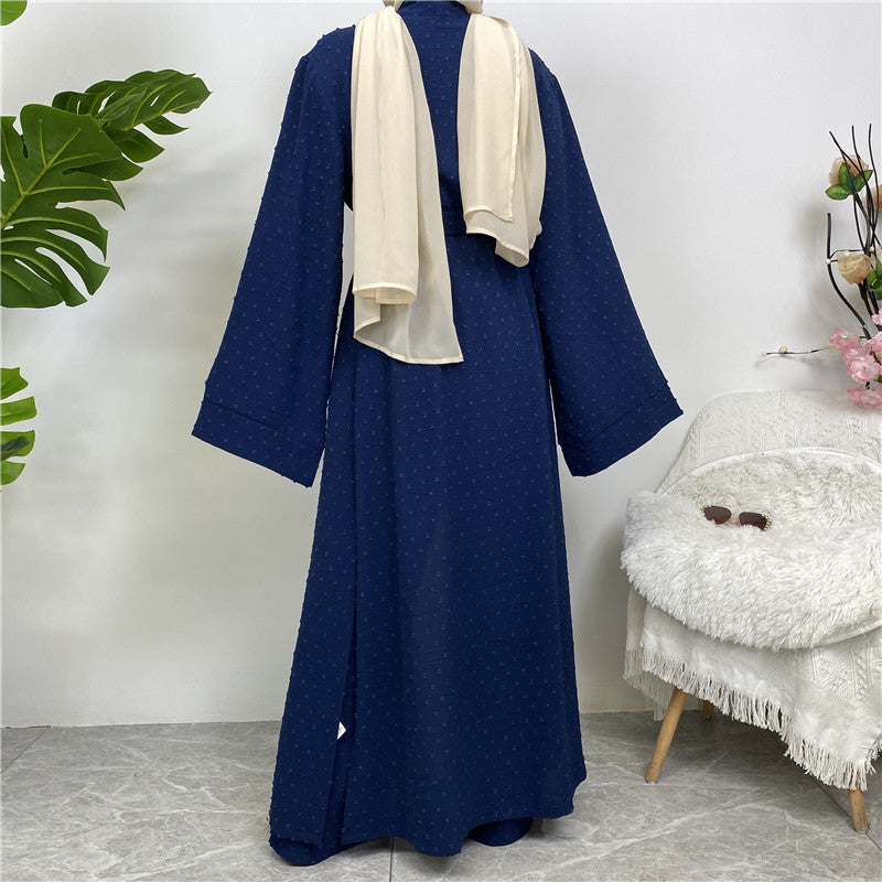 Dot Abaya, Top and Pants 3 Piece Set