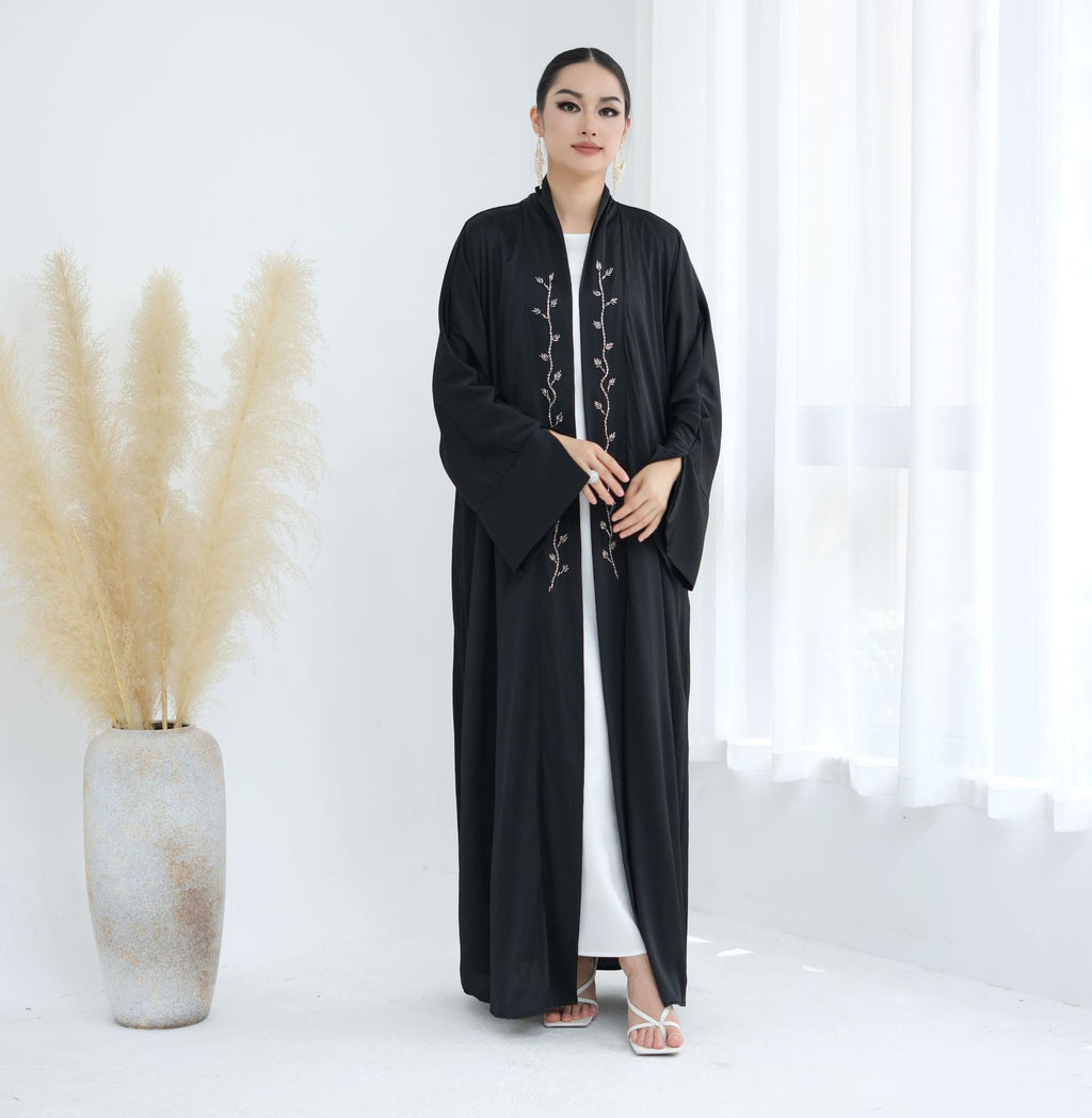 Exquisite Beaded Embroidered Cardigan Abaya