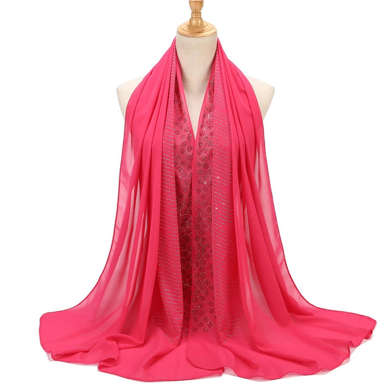 Hot Drill Embroidery Hijab