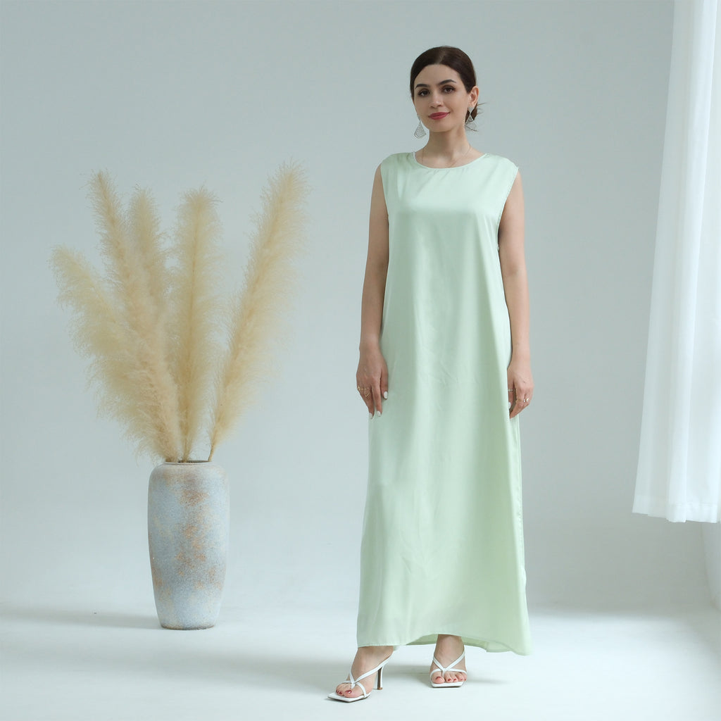 Solid Color Abaya Dress