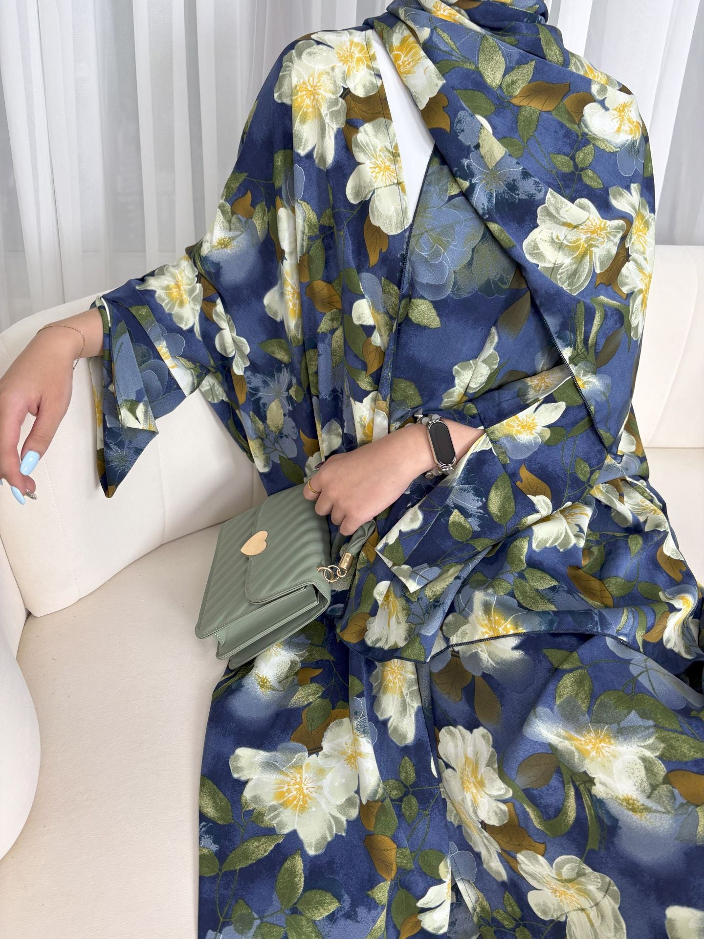 Printed Batsleeved Cardigan Abaya