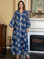 Elegant Applique Mesh Kaftan