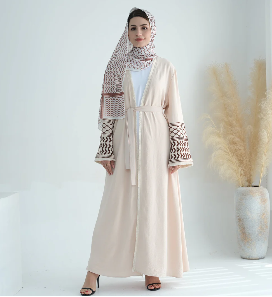 Cotton Embroidery Tassel Abaya