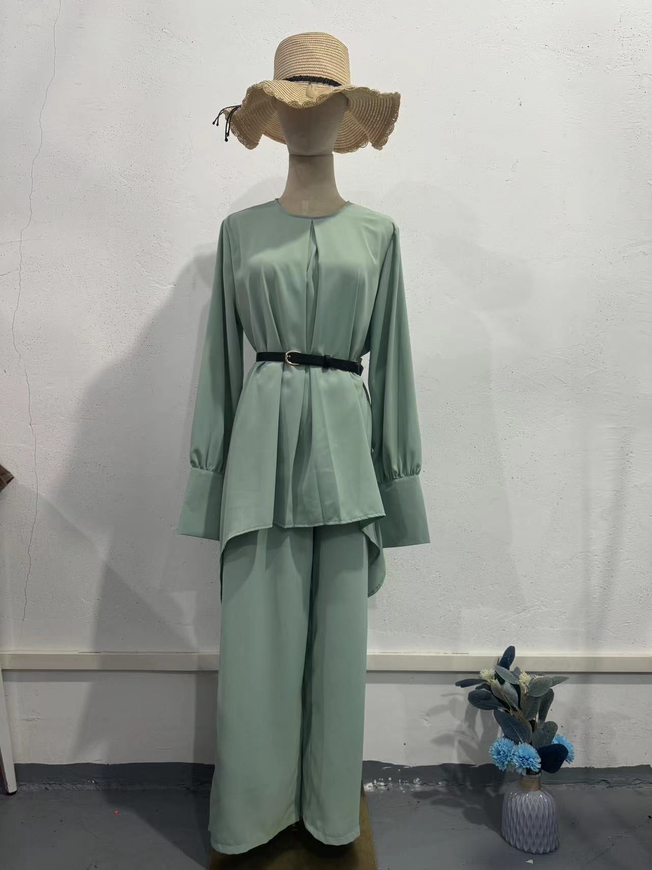 Two Piece Waist Cinching Leisure Set