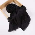 Imitation Cotton & Linen Color Woven Plaid Hijab