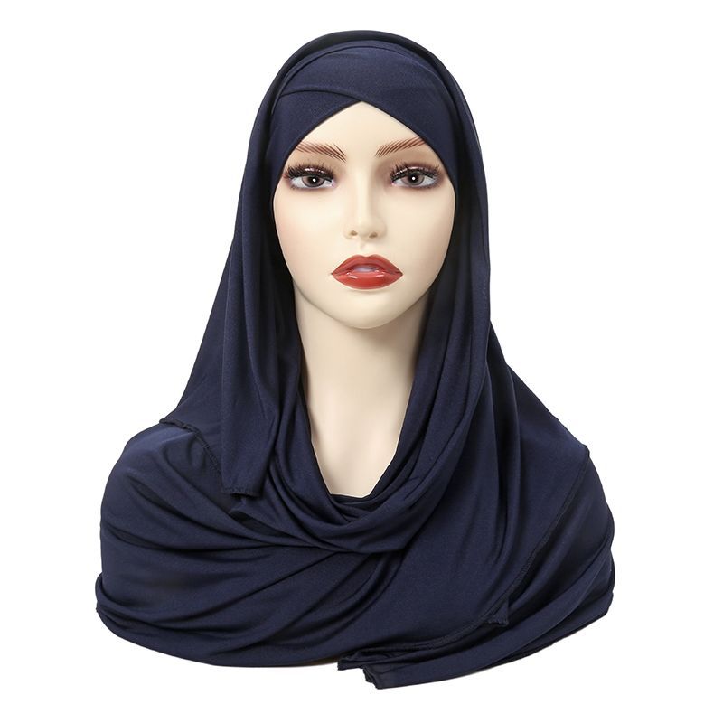 Solid Color Single-layer Cross Elastic Hijab