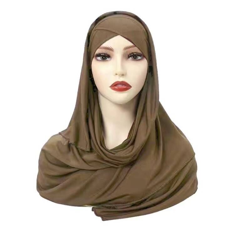 Solid Color Single-layer Cross Elastic Hijab