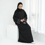 Daisy Embroidered Closed Abaya