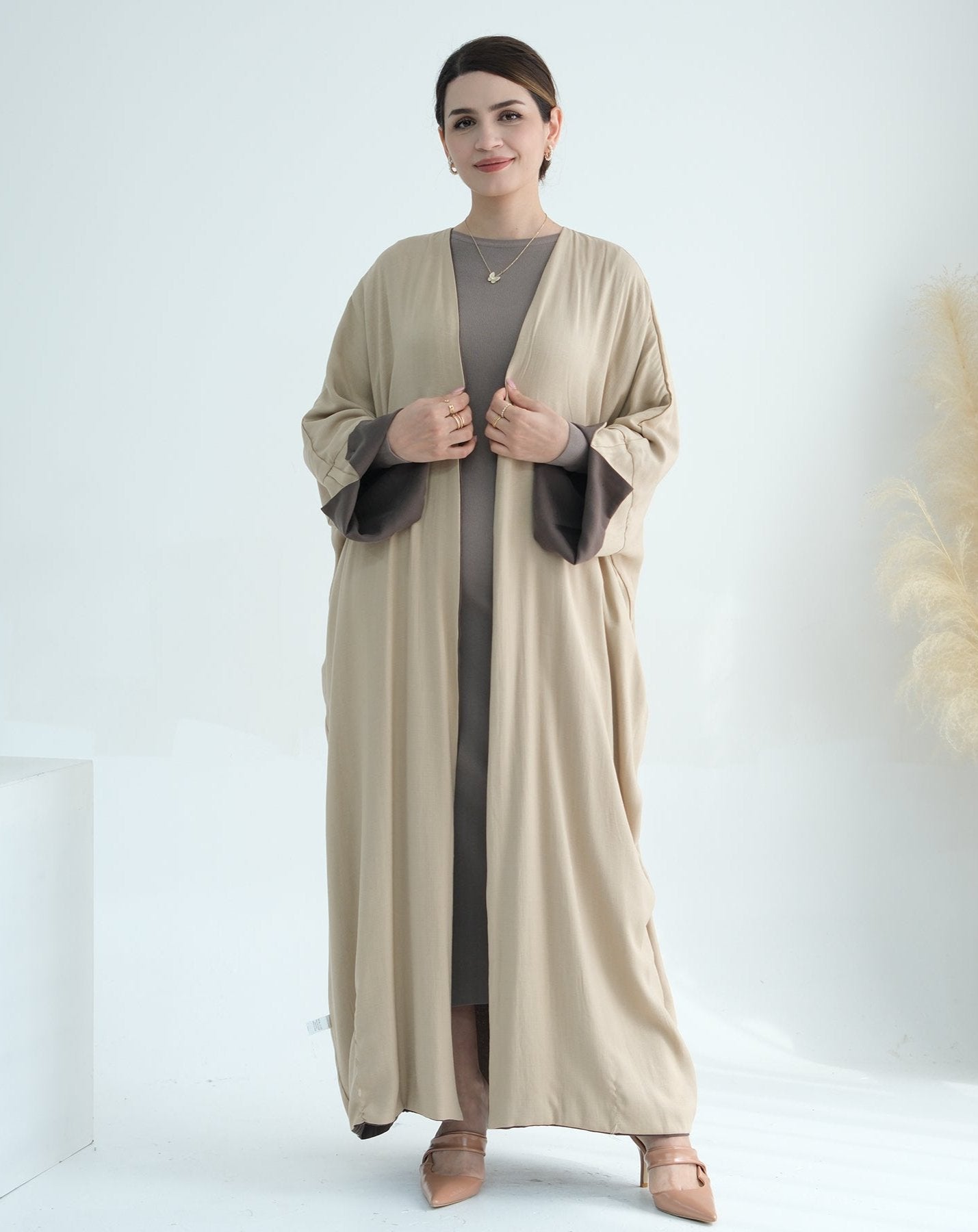 Double Sided Wearable Elegant Cardigan Abaya