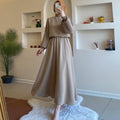 Pleated Lantern Sleeve Dress