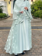 2 Pcs Shimmer Lace Abaya