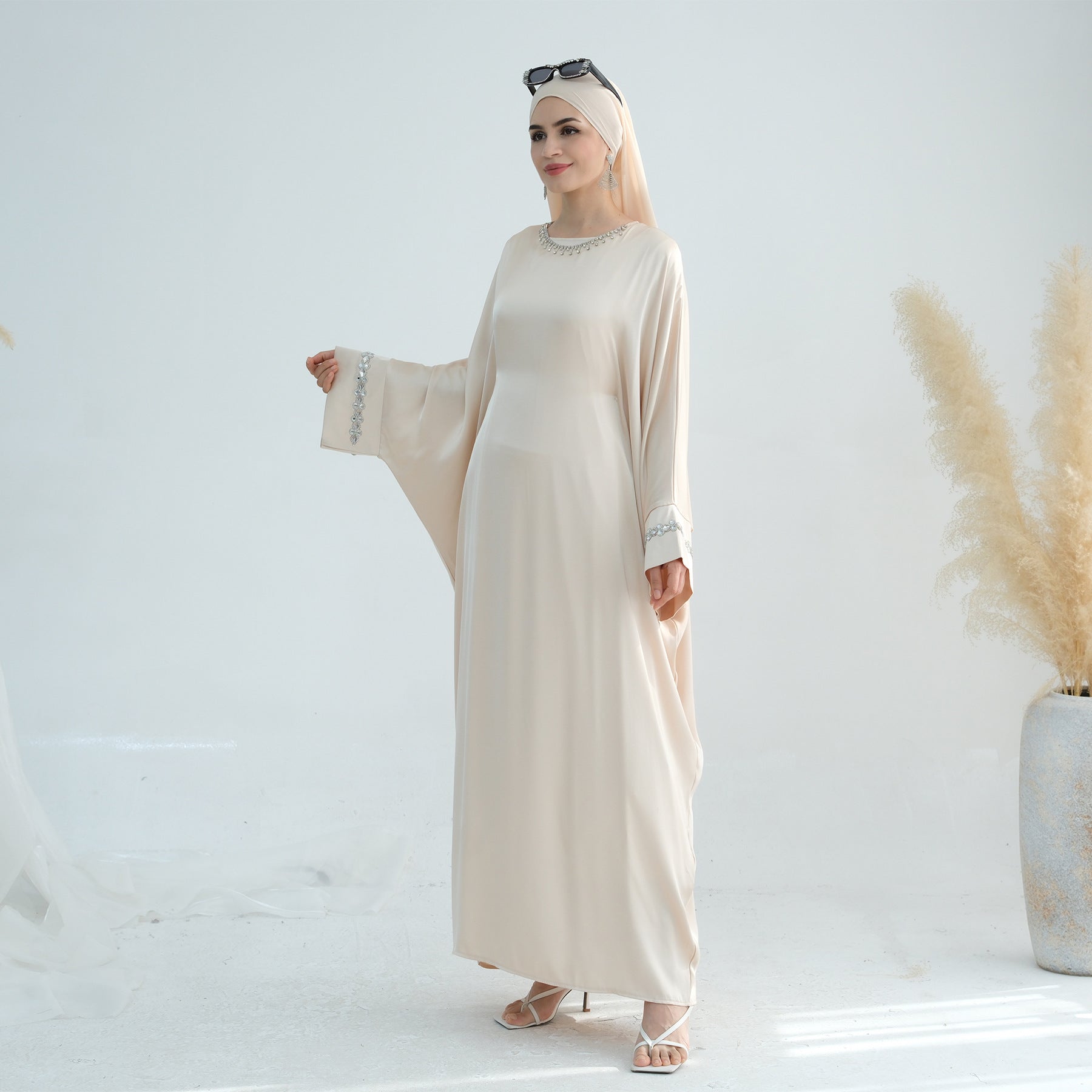 Rhinestone Satin Dress