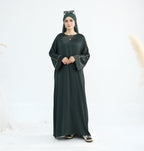 Wrinkle Satin Abaya Dress