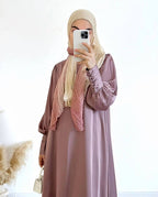 Satin Large Pleated Button Dress