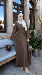 Modern Ruched Abaya Dress