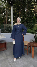 Modern Ruched Abaya Dress