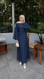 Modern Ruched Abaya Dress