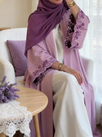 Embroidered Open Front Abaya