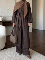 Elegant Linen Blend Kimono Abaya